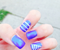 Blue nail art