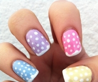 Colorful polka dot nails