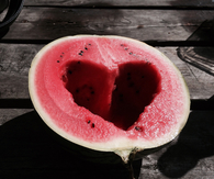 Watermelon heart cutout
