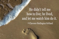 He didn't tell me how to live, he lived and let me watch him do it