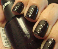 Black matte gloss nails