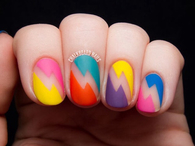 Colorful thunderbolt nails