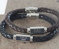 Personalised Chunky Leather Identity Bracelet