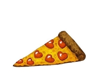 Pizza with heart pepperoni