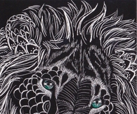 Lion chalk drawing