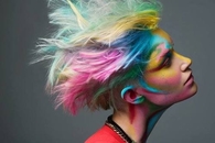 Wild colorful hairstyle