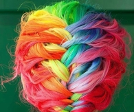 Rainbow fishtail braid