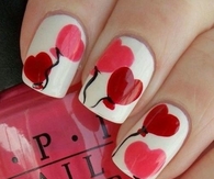 Heart balloon nails