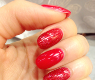 Red glitter nails