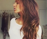 Brown flowing hair