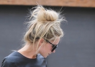 Messy blonde bun
