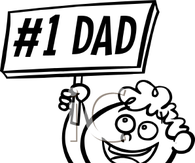 Happy Kid with Sign for Dad (ART)