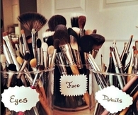 Makeup brushes organized
