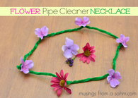 Flower pipe cleaner necklace