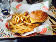 Cheeseburger and fries