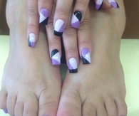 Purple and black nails