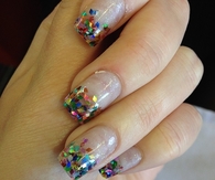 Acrylic glittery nails