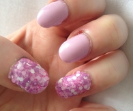 Pink gel nails