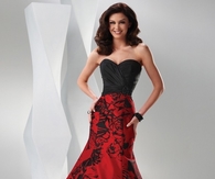 Black & Red Strapless Gown