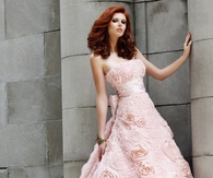 Light Pink Gown with Roses