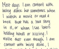 Being alone