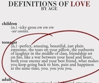 Definitions of love by age