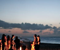 Beach bonfire