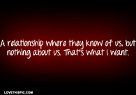 A Relationship Where They Know Us