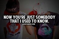 Now You're Just Somebody That I Used To Know