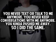 You Pushed Me Away